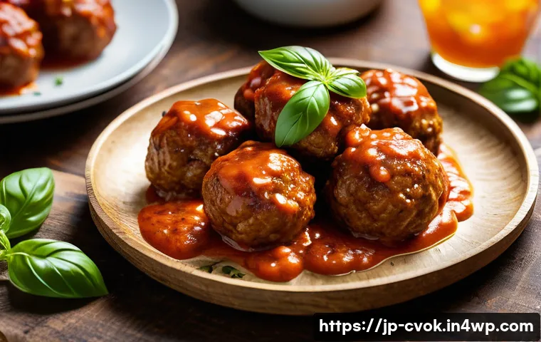 비건 미트볼 만들기  대체 단백질 요리법 - A vibrant close-up of vegan meatballs made from soy protein, showcasing their juicy, meat-like textu...